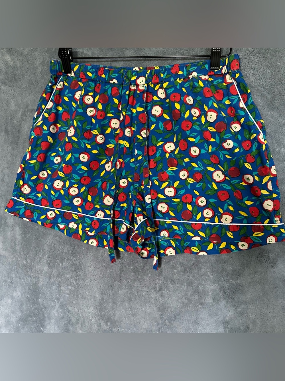 Printfresh Apple Orchard Pajama Sleep  Shorts Size Medium Organic Cotton Blue